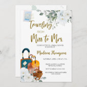 Reise von Miss nach Brautparty Einladung (Vorne/Hinten)