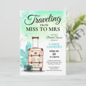 Reise von Miss nach Brautparty Einladung (Stehend Vorderseite)