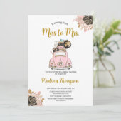 Reise von Miss nach Brautparty Einladung (Stehend Vorderseite)