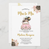 Reise von Miss nach Brautparty Einladung (Vorne/Hinten)