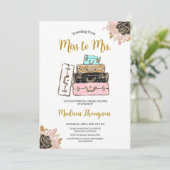 Reise von Miss nach Brautparty Einladung (Stehend Vorderseite)