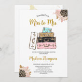 Reise von Miss nach Brautparty Einladung (Vorne/Hinten)