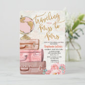 Reise von Miss nach Brautparty Einladung (Stehend Vorderseite)