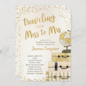 Reise von Miss nach Brautparty Einladung (Vorne/Hinten)