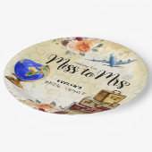 Reise von Miss nach Brautparty Pappteller (Schrägansicht)