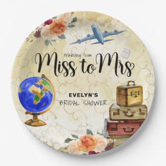 Reise von Miss nach Brautparty Pappteller
