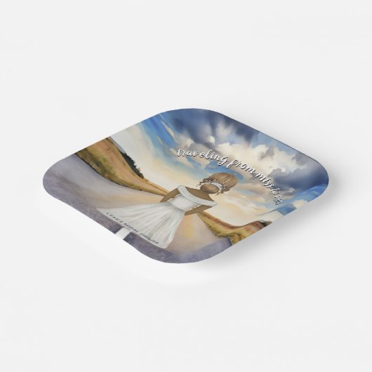 Reise von Miss nach Brautparty Pappteller (Gewinkelt)