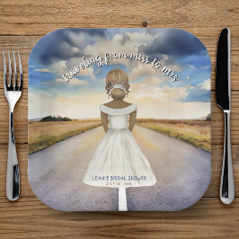 Reise von Miss nach Brautparty Pappteller