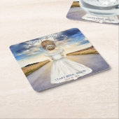 Reise von Miss nach Brautparty Rechteckiger Pappuntersetzer (angewinkelt)