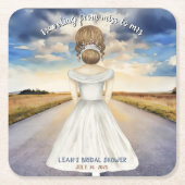 Reise von Miss nach Brautparty Rechteckiger Pappuntersetzer (Vorderseite)