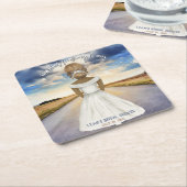 Reise von Miss nach Brautparty Rechteckiger Pappuntersetzer (angewinkelt)