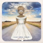 Reise von Miss nach Brautparty Rechteckiger Pappuntersetzer (Vorderseite)