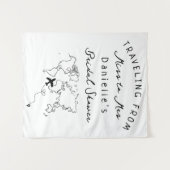 Reise von Miss nach Personalisiertem Hintergrund Wandteppich (Vorderseite (Horizontal))