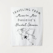 Reise von Miss nach Personalisiertem Hintergrund Wandteppich (Vorderseite)