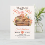 Reise von Miss zu Brautparty Einladung (Stehend Vorderseite)