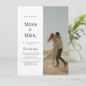 Reise von Miss zu Brautparty Foto Einladung (Stehend Vorderseite)