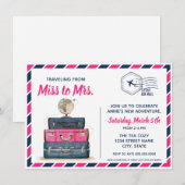 Reise von Miss zu Brautparty Postcard Einladung (Vorne/Hinten)