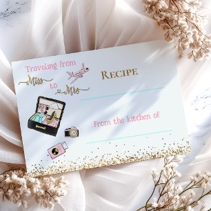 Reise von Miss zu Brautparty Rezept Mitteilungskarte