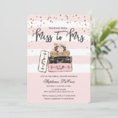 Reise von Miss zu Frau Bridal Einladung (Stehend Vorderseite)