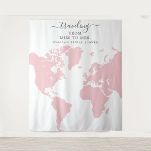 Reise von Miss zu Frau Bridal Hintergrund Wandteppich