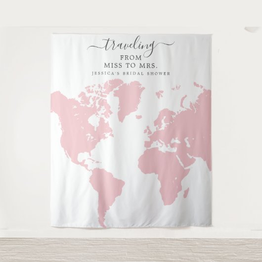 Reise von Miss zu Frau Bridal Hintergrund Wandteppich (Vorderseite)