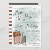 Reise von Miss zu Frau Modernes Gepäck Einladung (Vorne/Hinten)