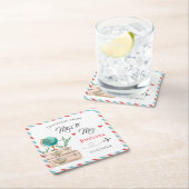 Reise von Miss zu Frau Travel Brautparty Rechteckiger Pappuntersetzer (Vor Ort)