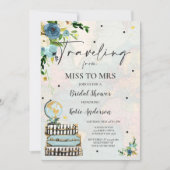 Reise von Miss zu Mrs. Brautparty Map Bride Einladung (Vorderseite)