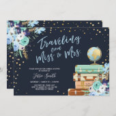 Reise von Miss zu Mrs. Floral Brautparty Einladung (Vorne/Hinten)