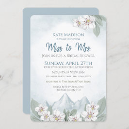 Reise von Miss zu Mrs. Mountain Brautparty Einladung