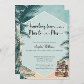 Reise von Miss zu Mrs. Tropical Brautparty Einladung (Vorne/Hinten)