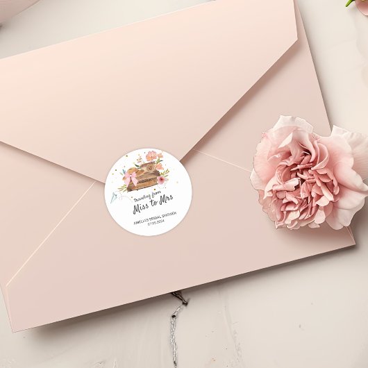 Reise von Miss zu Vintagem Brautparty Runder Aufkleber