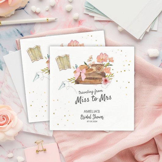 Reise von Miss zu Vintagem Brautparty Serviette