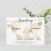 Reise von Student zur Grad-Grad-Party Einladung (Stehend Vorderseite)