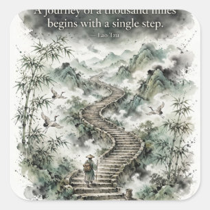 Reise von tausend Meilen — Lao Tzu Aufkleber