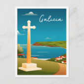 Reise Wasserfarbe Galicien Spanien Postkarte (Vorderseite)