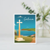 Reise Wasserfarbe Galicien Spanien Postkarte (Stehend Vorderseite)