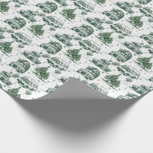 Reise Weihnachtsfeiertag Toilette | grün Geschenkpapier (Ecke)