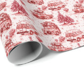 Reise Weihnachtsfeiertag Toilette | rot Geschenkpapier (Rolleneckpunkt)