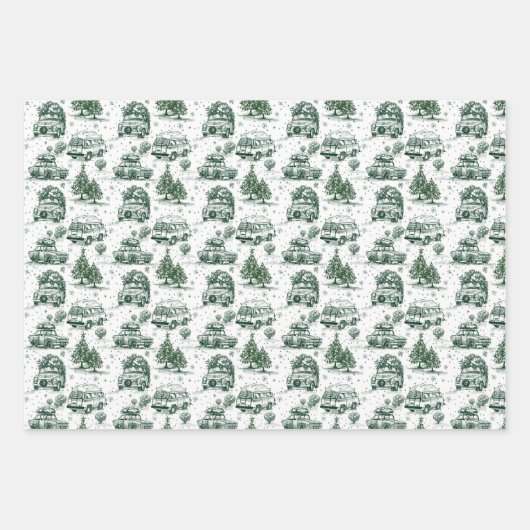 Reise Weihnachtsgeschenk Tasche | grün Geschenkpapier Set (Vorderseite 3)