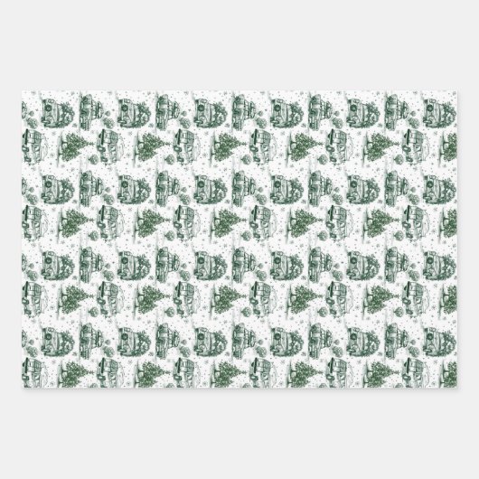 Reise Weihnachtsgeschenk Tasche | grün Geschenkpapier Set (Vorderseite)