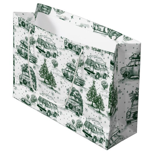 Reise Weihnachtsgeschenk Tasche | grün Große Geschenktüte (Vorderseite Schrägansicht)