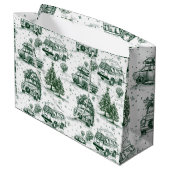 Reise Weihnachtsgeschenk Tasche | grün Große Geschenktüte (Rückseite Schrägansicht)