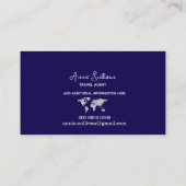 Reise-Weltkarte dunkelblau Visitenkarte (Rückseite)