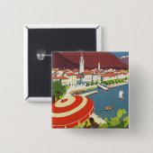 Reise-Werbe-Kunst Schweiz im Vintage-Stil Button (Vorne & Hinten)