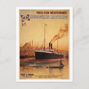 Reise-Werbeanzeige Vintage Paris Lyon Méditerranée Postkarte