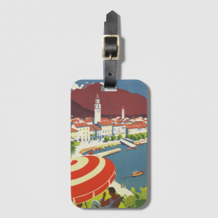 Reise-Werbekunst im Vintage-Stil aus der Schweiz Gepäckanhänger