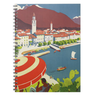 Reise-Werbekunst im Vintage-Stil aus der Schweiz Notizblock