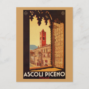 Reise-Werbeplakat aus Italien Ascoli Piceno im Vin Postkarte