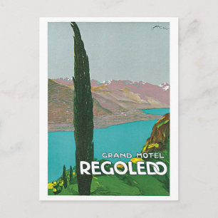 Reise-Werbeplakat für den Comer See aus Italien im Postkarte
